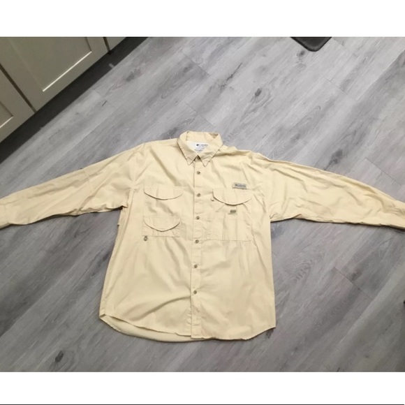 Columbia PFG Mens M Yellow Vented Long sleeve - Picture 2 of 9